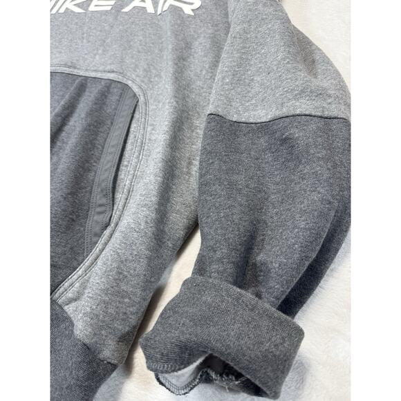 Nike Air Chest Hit Fleece Pocketed Hoodie Silver/Gray Pullover Mens XL - Picture 4 of 8